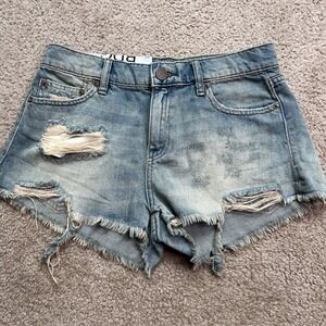 BDG Urban Outfitters Boyfriend Low Rise Short Shorts Cutoff Jean Shorts SZ 24